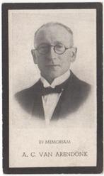 Adrianus C. van Arendonk 1886 Tilburg + 1934 Tilburg, 47 jr, Verzenden, Bidprentje