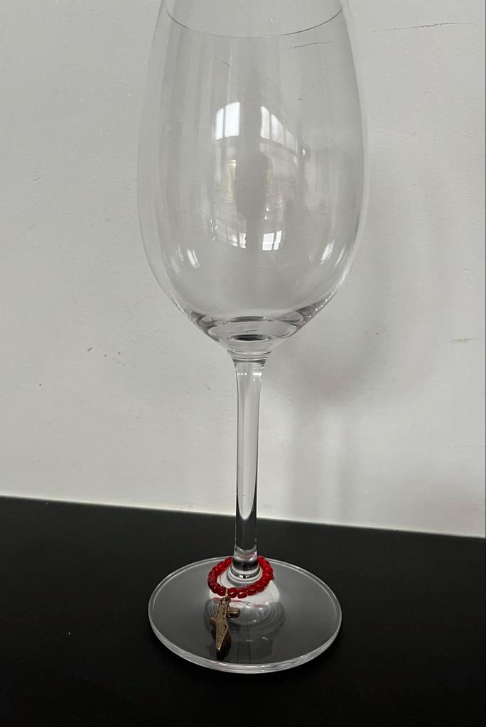 Wijnglas Bedels - Set van 6, Huis en Inrichting, Keuken | Keukenbenodigdheden, Gebruikt, Ophalen of Verzenden