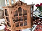 Vintage houten vitrine wandkastje, Antiek en Kunst, Ophalen of Verzenden
