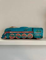 Blikken vintage jaren 50 speel goed trein blik blauw, Antiek en Kunst, Antiek | Speelgoed, Ophalen of Verzenden