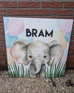 Geboortebord Olifant, Kinderen en Baby's, Ophalen, Zo goed als nieuw, Geboortebord