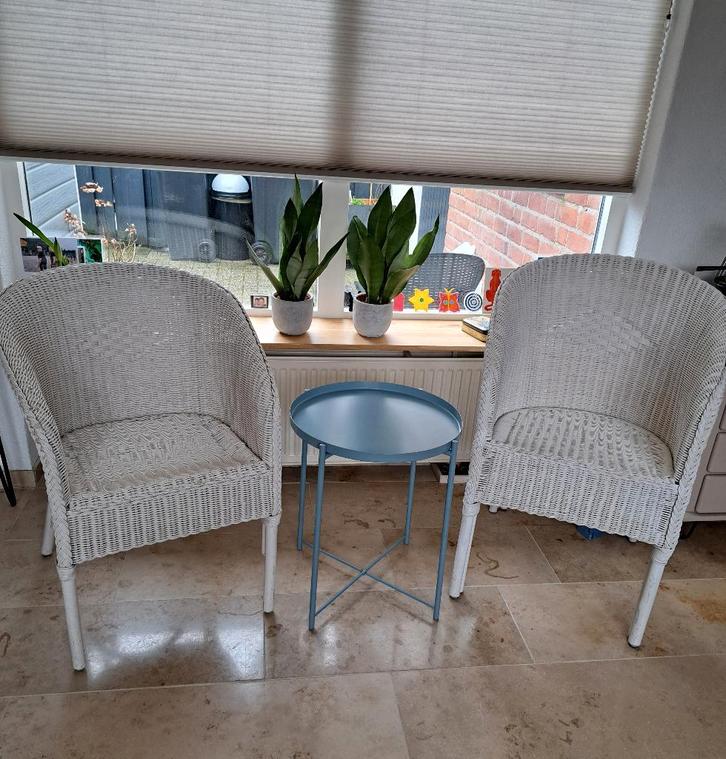 rotan stoeltjes, Huis en Inrichting, Stoelen, Twee, Riet of Rotan, Wit, Ophalen