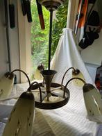 Vintage hanglamp met glazen kapjes, Ophalen, Gebruikt, Minder dan 50 cm