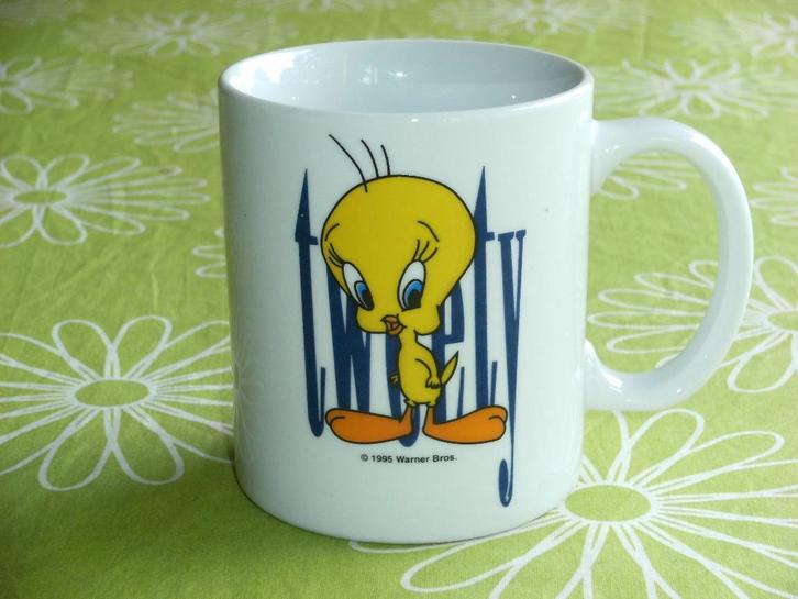 Tweety mok 1995 Warner Bros, Verzamelen, Stripfiguren, Zo goed als nieuw, Overige typen, Looney Tunes, Ophalen of Verzenden