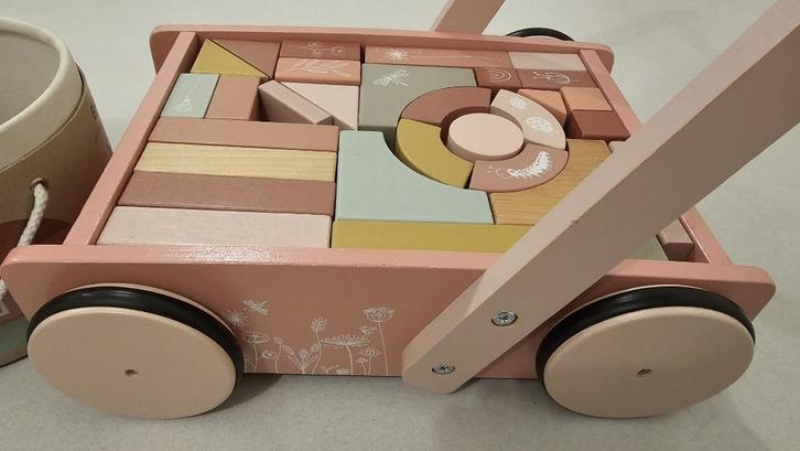 Little Dutch Blokkenkar en Blokkendoos, Kinderen en Baby's, Speelgoed | Houten speelgoed, Gebruikt, Overige typen, Ophalen