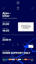 1 ppt f side tekoop, Tickets en Kaartjes, Losse kaart, Eén persoon, Europa of Champions League