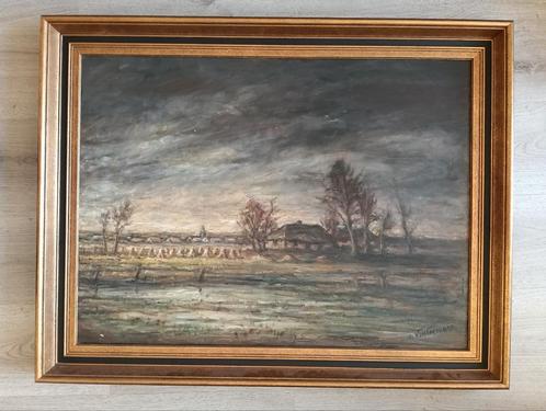Toon Vostermans (1902-1987) - Brabants Landschap met koren, Antiek en Kunst, Kunst | Schilderijen | Klassiek, Ophalen of Verzenden