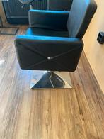 Kapper Stoel - Zwart Leer, Huis en Inrichting, Stoelen, Gebruikt, Zwart, Leer, Ophalen of Verzenden