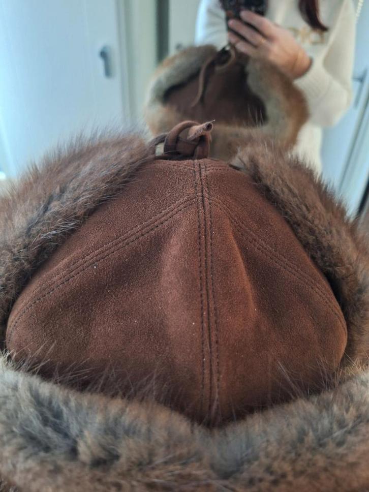 Wigéns Aviator vintage Pilotenmuts Echt Bont & Suède Maat 59, Kleding | Heren, Wintersportkleding, Zo goed als nieuw, Pak, Ophalen of Verzenden