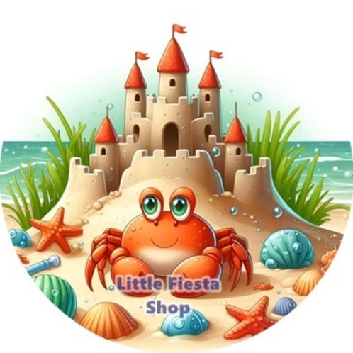 LF3474 icing frosting krab zandkasteel 20cm eetbare taart tp, Hobby en Vrije tijd, Taarten en Cupcakes maken, Nieuw, Versiering