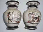 2 vases Rhodos Greece bought in 1990 (K-BKO-17), Huis en Inrichting, Ophalen, Overige kleuren, Minder dan 50 cm, Glas