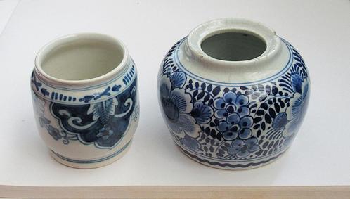 Tichelaar Makkum en Delf twee oude keramische potjes, Antiek en Kunst, Antiek | Keramiek en Aardewerk, Ophalen of Verzenden