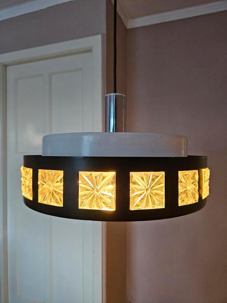 Retro vintage Philips 60s UFO hanglamp, Huis en Inrichting, Lampen | Hanglampen, Gebruikt, 75 cm of meer, Kunststof, Metaal, Ophalen of Verzenden