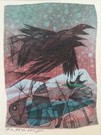 Harry van Kruiningen (1906-1996) Kleurenlithografie 'Kraaien, Ophalen of Verzenden