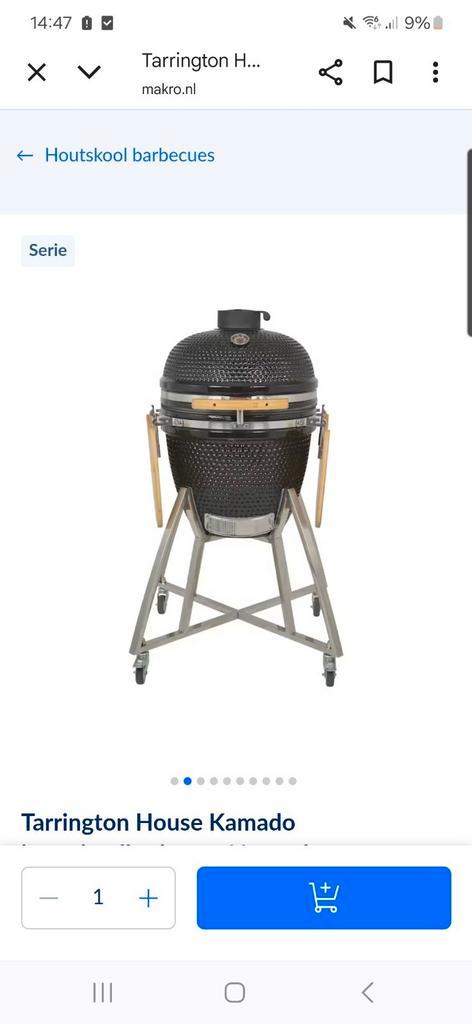 Kamado bbq zwart, Tuin en Terras, Houtskoolbarbecues, Zo goed als nieuw, Ophalen