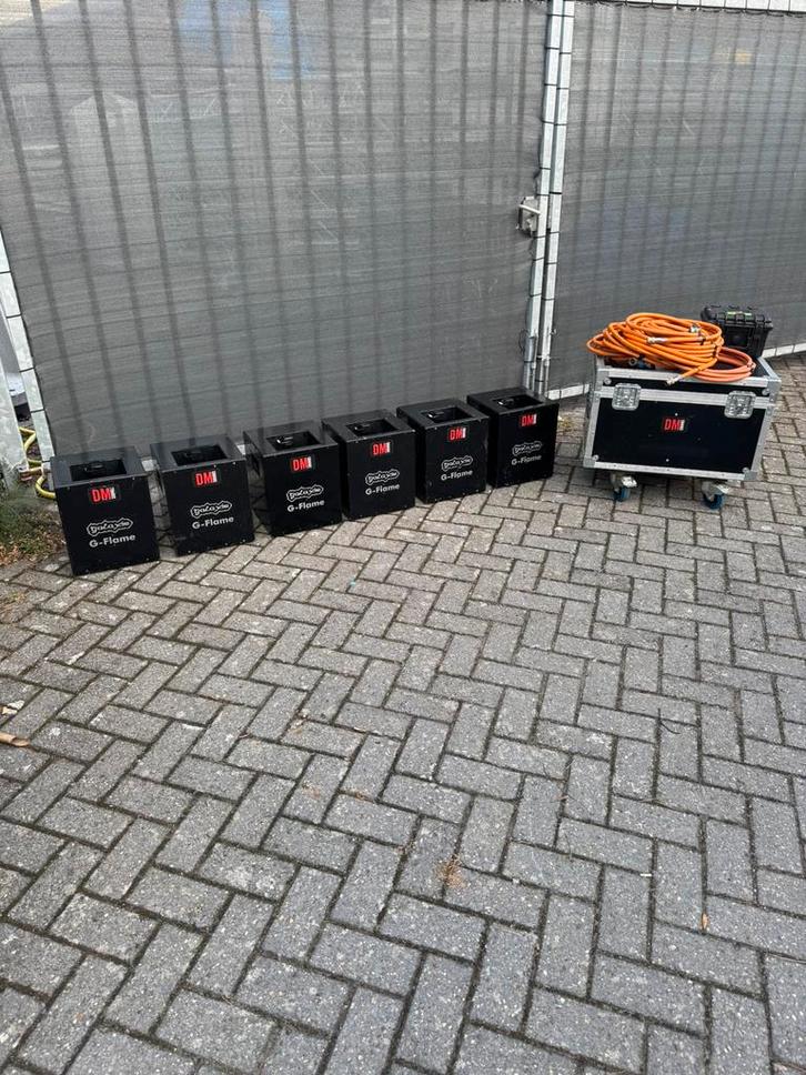 ✅ 6x Galaxis G-Flame - Met flightcase, slangen etc., Muziek en Instrumenten, Licht en Laser, Gebruikt, Overige typen, Ophalen