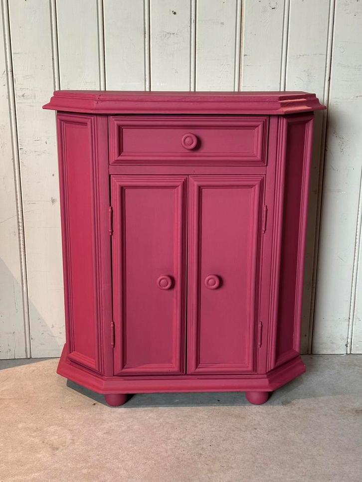 Brocante kastje - halkastje - roze, Huis en Inrichting, Kasten | Dressoirs, Zo goed als nieuw, 50 tot 100 cm, 25 tot 50 cm, Ophalen