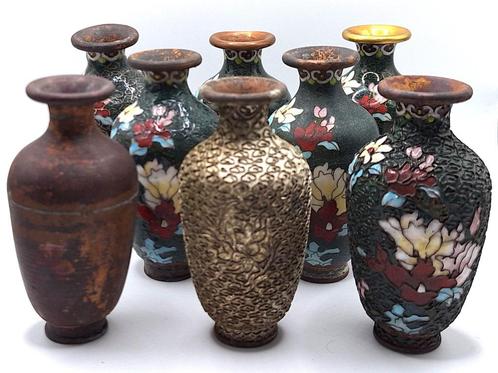 Cloisonné techniek in verschillende stadia, Antiek en Kunst, Antiek | Vazen, Verzenden