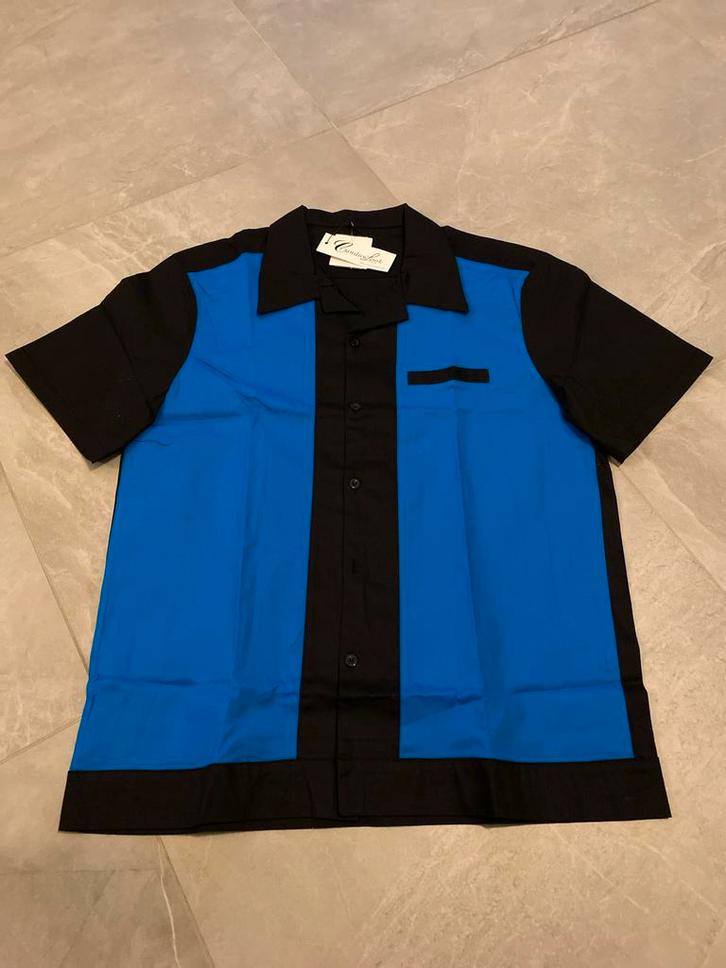 Vintage 50s/60s Garage Hot Rod Rockabilly Shirt, Kleding | Heren, Overhemden, Nieuw, Halswijdte 41/42 (L), Blauw, Ophalen of Verzenden