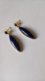 Fraaie lange zilver vergulde oorbellen met Lapis Lazuli, Verzenden, Nieuw, Met edelsteen, Knopjes of Stekers