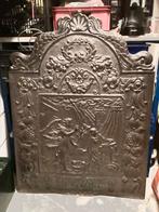 Antieke gietijzeren haardplaat uit 1667, Huis en Inrichting, Haarden, Ophalen, Gebruikt, Inzethaard, Houthaard