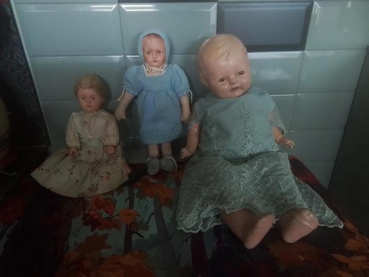 3 hele oude popjes, Antiek en Kunst, Antiek | Speelgoed, Ophalen of Verzenden