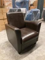 fauteuil leer bruin ALS NIEUW, Huis en Inrichting, Minder dan 75 cm, Leer, Ophalen of Verzenden, Zo goed als nieuw