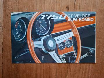 Alfa Romeo 1750 GT Veloce folder beschikbaar voor biedingen