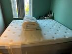 Boxspring bed 160x200, Ophalen, Gebruikt, Beige, Tweepersoons