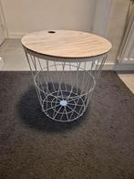 Draadmand bijzettafel wit met deksel, Ophalen, Zo goed als nieuw