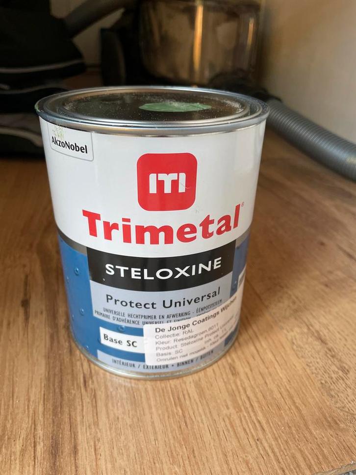 Trimetal Steloxine Lak - Resedagroen, Doe-het-zelf en Verbouw, Verf, Beits en Lak, Gebruikt, Lak, Minder dan 5 liter, Groen, Ophalen of Verzenden