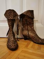 PROGETTO panterprint laarzen mt39, Kleding | Dames, Schoenen, Ophalen of Verzenden, Zo goed als nieuw, Bruin, Hoge laarzen