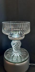 glazen lage kandelaar met slingerglas, Antiek en Kunst, Antiek | Glas en Kristal, Ophalen of Verzenden