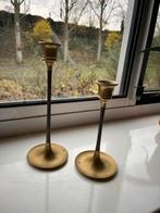 Vintage Kaarsenhouders voor Dinerkaarsen, 2 stuks, Antiek en Kunst, Antiek | Kandelaars, Ophalen of Verzenden, Koper of Brons