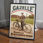Unieke GAZELLE Advertentie fiets affiche Kunst Poster Print, Verzenden, Nieuw, Reclamebord