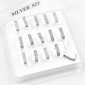 Strass Ringeffect Neuspiercing 925 Sterling Zilver beschikbaar voor biedingen
