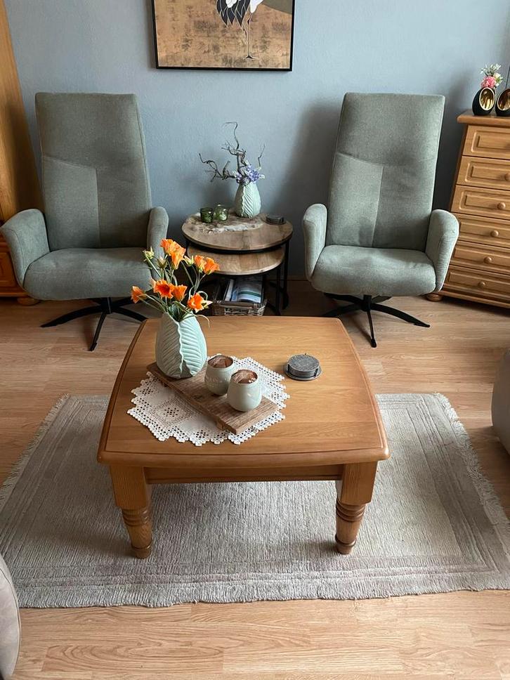 Ruben Fauteuil & Hocker - BloQ 3236 Eucalyptus, Huis en Inrichting, Fauteuils, Zo goed als nieuw, Stof, 50 tot 75 cm, Minder dan 75 cm