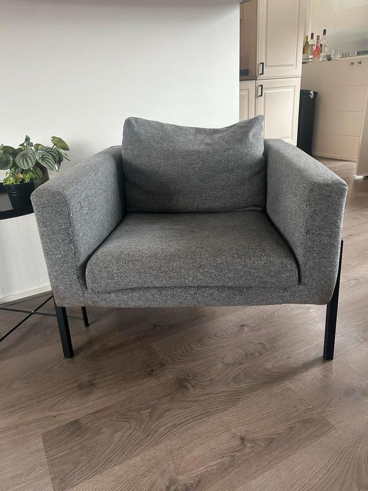 GRATIS Grijze IKEA Fauteuil, Huis en Inrichting, Fauteuils, Gebruikt, Overige materialen, 75 tot 100 cm, Ophalen