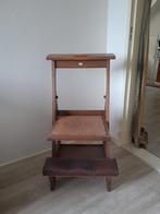 Vintage Houten Stoel / Trapje, Ophalen, Gebruikt, Bruin, Eén