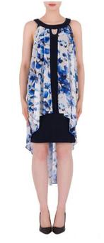 Joseph Ribkoff elegant zwart/blauwe voile jurk mt 42, Kleding | Dames, Overige kleuren, ., Maat 42/44 (L), Joseph Ribkoff