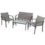 NIEUW Lifetime Garden Loungeset Parijs (4-delig) Grijs € 175, Ophalen, 4 zitplaatsen, Info@lifetime.nl, Lifetime garden