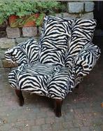 Vintage Zebra Fauteuil in Goede Staat, Ophalen, Hout, Vintage, 75 tot 100 cm