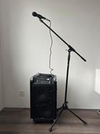 Muziekbox met 2 microfoons en standaard, Muziek en Instrumenten, Microfoons, Ophalen, Gebruikt, Zangmicrofoon, Draadloos