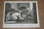 Antieke gravure - Blazende katten (Ronner-Knip) - 1875 !!, Ophalen of Verzenden
