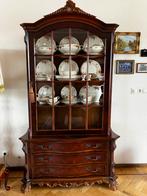 Vitrinekast met lades noten, Huis en Inrichting, Kasten | Vitrinekasten, Ophalen, Gebruikt, 100 tot 150 cm, Klassiek