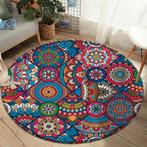 Bohemian Rond Vloerkleed 9 Tapijt Mat Nordic Blauw Rood, Huis en Inrichting, Stoffering | Tapijten en Kleden, Verzenden, Nieuw