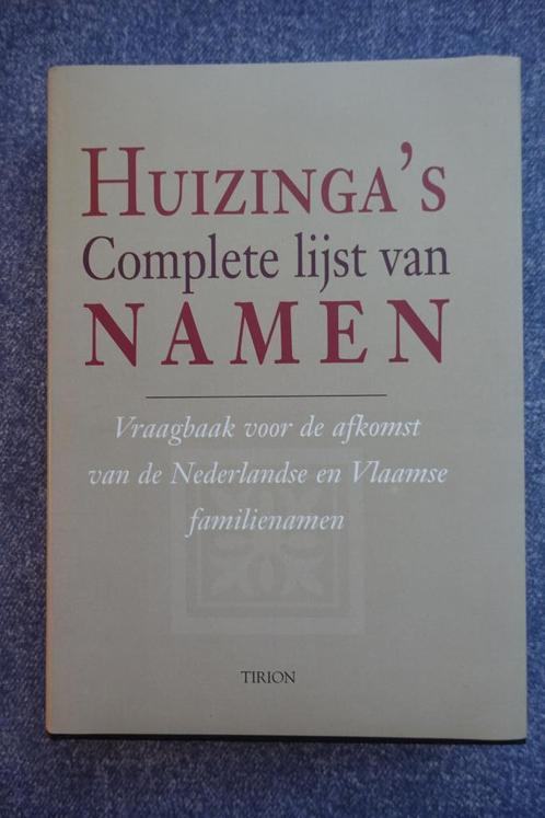 Huizinga. Complete lijst van Namen (Nederland & Vlaanderen), Boeken, Politiek en Maatschappij, Zo goed als nieuw, Maatschappij en Samenleving