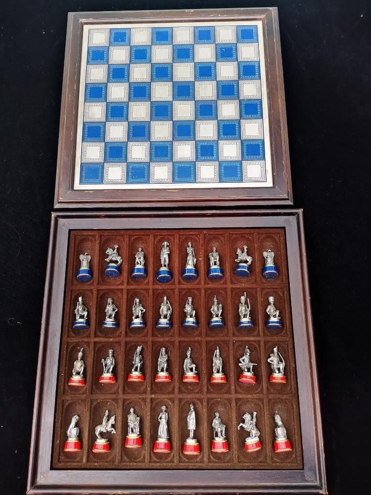 Franklin Mint - Schaakspel Slag bij Waterloo - Schaakbord, Hobby en Vrije tijd, Gezelschapsspellen | Bordspellen, Gebruikt, Een of twee spelers