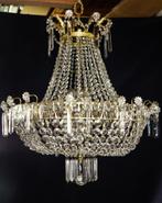 TOP antieke GROTE Franse zak luster bol ballon kristal lamp, Ophalen, Glas