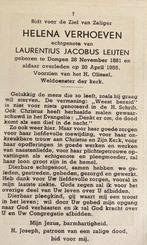 Helena Verhoeven Dongen 1881, Verzamelen, Bidprentjes en Rouwkaarten, Ophalen of Verzenden